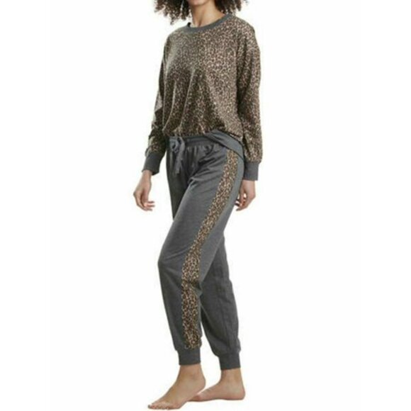Splendid Women's Size XXL Lively Leopard 2-Piece Gray Brown Pajama Set N… - Picture 1 of 4